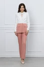 Sacou office alb cu peach