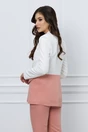 Sacou office alb cu peach