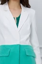 Sacou office alb cu verde