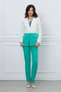 Sacou office alb cu verde