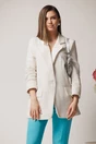 Sacou office din tweed bej cu insertii din fir lurex