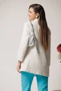 Sacou office din tweed bej cu insertii din fir lurex