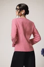 Sacou office din tweed fucsia cu imprimeu pepit