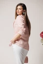 Sacou office din tweed roz cu carouri