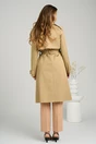 Trench de primavara din bumbac bej cu cordon in talie, 2, dyfashion.ro
