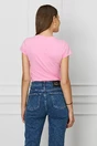 Tricou Carmen roz cu funda neagra din organza