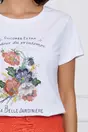 Tricou Madalina alb cu imprimeuri florale