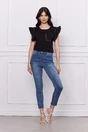 Tricou Stefy negru cu strasuri si dantela