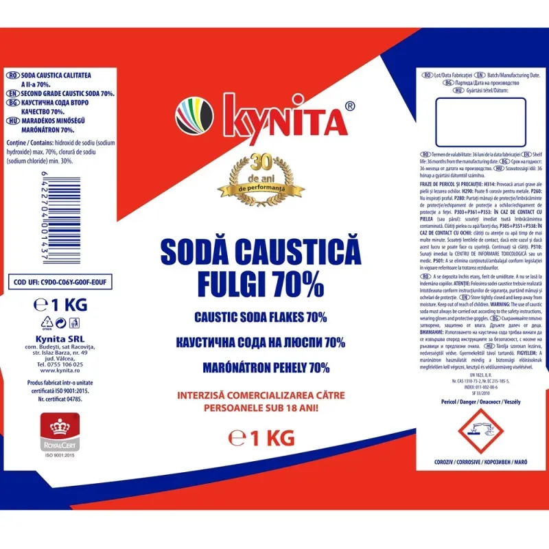 Soda Caustica fulgi calitatea 2-a 1kg