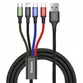 Cablu Baseus 4-in-1, USB la Lightning, 2x USB-C, Micro-USB 3.5A, 1.2m, Negru - 1