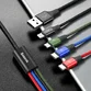 Cablu Baseus 4-in-1, USB la Lightning, 2x USB-C, Micro-USB 3.5A, 1.2m, Negru - 2