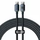 Cablu Baseus Crystal Shine, Fast Charge, USB-C la USB-C, 100W, 2m, Negru - 1
