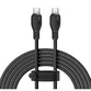 Cablu Baseus Pudding Series, Incarcare rapida, USB-C la USB-C, 100W, 2m, Negru - 1