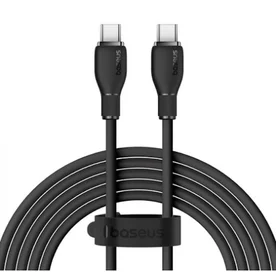 Cablu Baseus Pudding Series, Incarcare rapida, USB-C la USB-C, 100W, 2m, Negru
