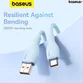 Cablu Baseus Pudding Series, USB la USB-C, 100W, Fast Charging, 1.2m, Albastru - 5