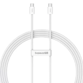 Cablu Baseus Superior Series 2, Incarcare rapida, USB-C la USB-C, 100W, 1m, Alb