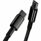 Cablu Baseus Tungsten Gold, USB-C la USB-C, 100W, Fast Charging, 1m, Negru - 4