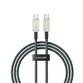 Cablu Baseus Unbreakable Series, Incarcare rapida, USB-C la USB-C, 100W, 1m, Alb - 1