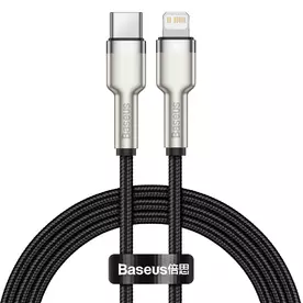 Cablu de date Baseus Cafule Metal Series, Lightning - USB-C, PD 20W, 1 metru