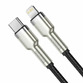 Cablu de date Baseus Cafule Metal Series, Lightning - USB-C, PD 20W, 1 metru - 3