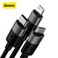 Cablu de date Baseus StarSpeed 3-in-1, Fast Charging, USB-C, Lightning, Micro USB, 3.5A, 1.2 metri - 2