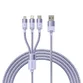 Cablu de date Baseus StarSpeed 3-in-1, Fast Charging, USB-C, Lightning, Micro USB, 3.5A, 1.2 metri - 12