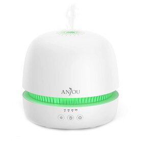 Difuzor Aromaterapie Anjou AJ-ADA019, 300ml, LED 7 culori, BPA free, oprire automata, alb