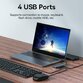 Hub Baseus UltraJoy 4-in-1 Lite, USB-A la 4xUSB-A 3.0, 5Gbps, cu cablu de 15 cm, Gri - 5