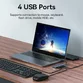 Hub Baseus UltraJoy 4-in-1 Lite, USB-A la 4xUSB-A 3.0, 5Gbps, cu cablu de 15 cm, Gri - 5