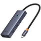 Hub Baseus UltraJoy 6-in-1, USB-C la HDMI4K@60Hz, 4xUSB 3.0, 1xPD, 100W, Gri - 1