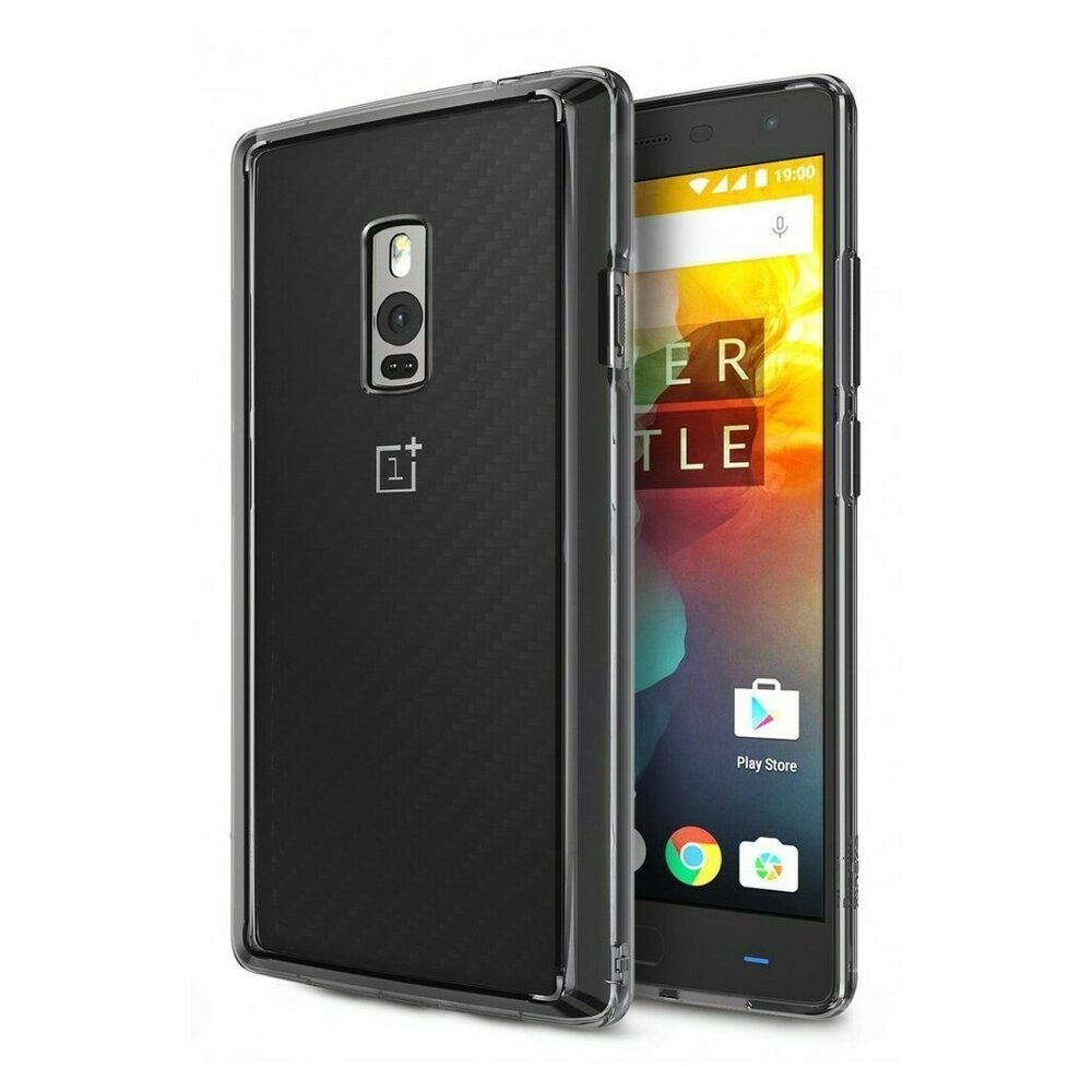 Husa OnePlus 2 Ringke FUSION SMOKE BLACK + BONUS folie protectie display Ringke