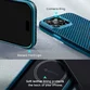 Husa Pitaka MagEZ Pro 4, Aramida 1500D, pentru iPhone 15 Pro Max, MagSafe, Negru/Albastru - 2