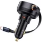 Incarcator auto Baseus Enjoyment Pro, 60W, cu cablu retractabil USB-C, Negru - 1