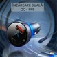 Incarcator auto Baseus Particular Digital Display, USB-C, USB-A, QC+PPS, Dual, 65W - 13