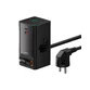 Incarcator retea Baseus PowerCombo Digital PowerStrip, 2 prize AC, 1x USB-C, 1x USB-A, cablu retractabil USB-C, 65W, lungime cablu 1.5m, Negru - 2