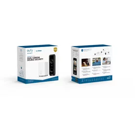 Kit Sonerie video eufy Dual Camera + HomeBase 2, 2K HD, autonomie 6 luni, Negru