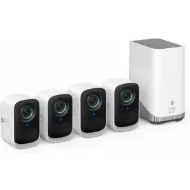 Kit supraveghere video eufyCam 3C S300, 4K Ultra HD, BionicMind™, Nightvision, Homebase 3 + 4 camere video eufyCam 3C