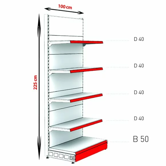 Raft metal RM-02 inălțime 225, lățime 100 cm picture - 4