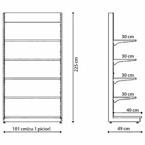 Raft metal RM-02 înălțime 225, lățime 100cm, bază 40 picture - 5
