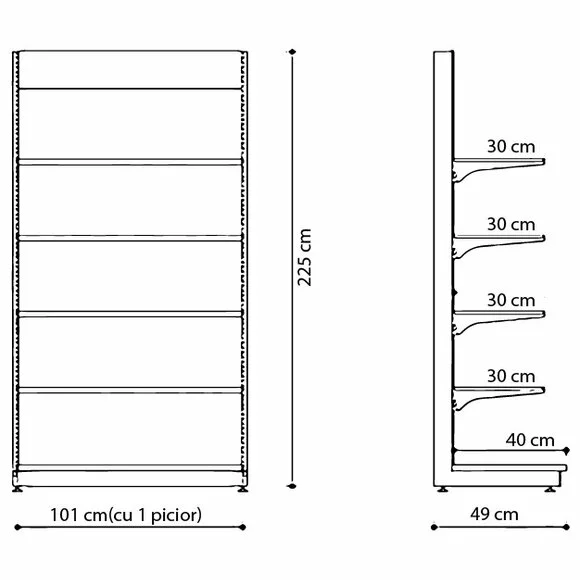 Raft metal RM-02 înălțime 225, lățime 100cm, bază 40 picture - 5