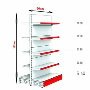 RAFTURI METAL RM-13 Înălțime-195, Lățime-50 cm, Bază:40