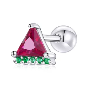 Cребърна обеца Crystal Strawberry