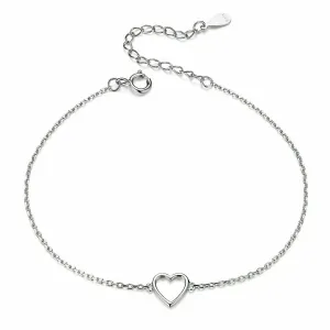 Сребърна гривна Simple Empty Heart