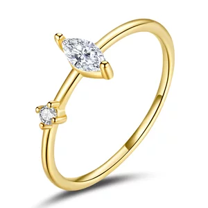 Златни асиметрични кристали Сребърен пръстен