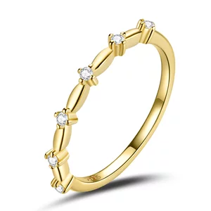 Златни обсипани кристали Сребърен пръстен