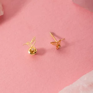 Обеци от 14K злато Hummingbird