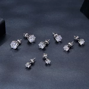Обикновени сребърни обеци S Crystal