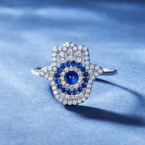 Регулируем сребърен пръстен Glamour Blue Fatima