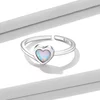 Регулируем сребърен пръстен Open Color Heart picture - 4