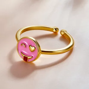 Регулируем сребърен пръстен Pink Enamel Ring